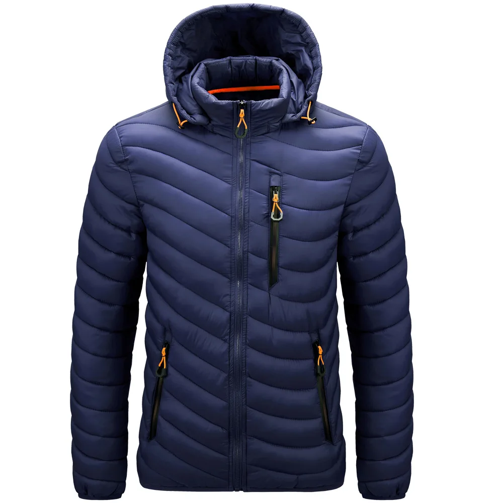 Nuovo piumino da uomo ultraleggero Casual caldo cappotto con cappuccio autunno inverno Parka giacca a vento nera capispalla isolata leggera fo