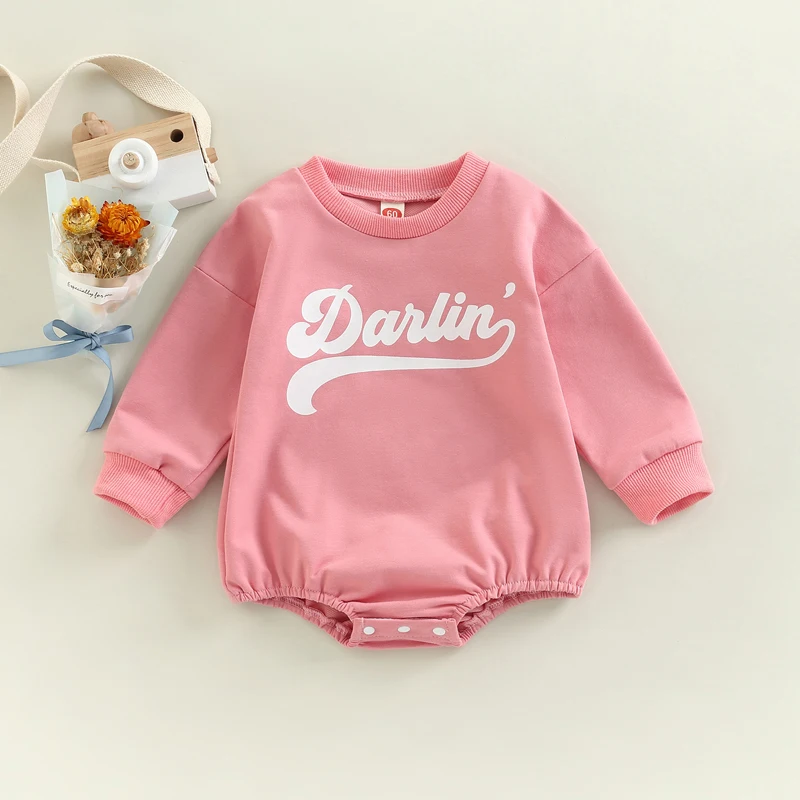 Newborn Baby Boy Girl Crewneck Sweatshirt Romper Oversized Long Sleeve Bodysuits Outfit Cute Fall Spring Tops Clothes