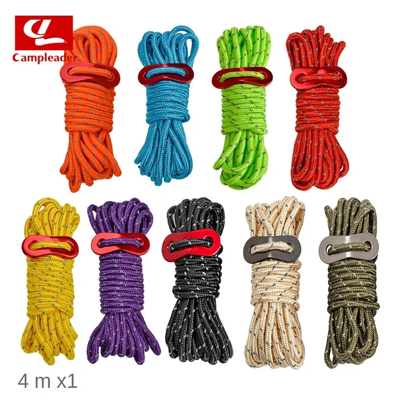 Outdoor Wind Rope Canopy Drawstring Tent Accessories4mmBold Reflective Rope Camping Clothesline Binding Rope Parachute Cord