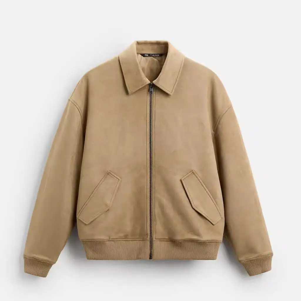 

New 2024 Men's Loose Fit Zipper Pilot Jaet Outerwear in Multiple Colors Youthful ular Sle Windproof Fce Lined