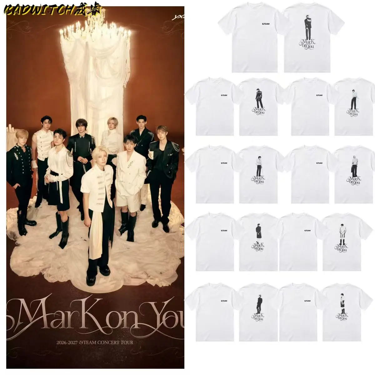 TEAM 26-27 'Mark on You' Tour Concert Cotton T-Shirt, Same Version Merchandise with Portrait Print, Unisex High-Quality