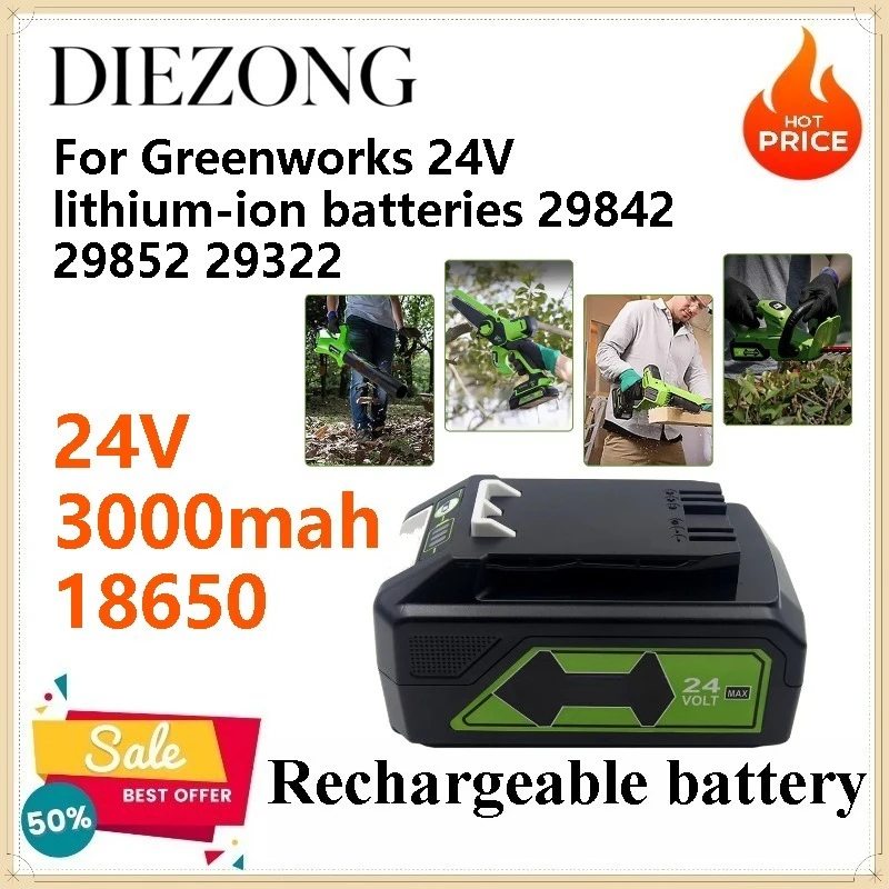 

24V 3.0Ah Battery for Greenworks 24 24V Rechargeable Battery for Brushless Electric Screwdriver of Power Tool