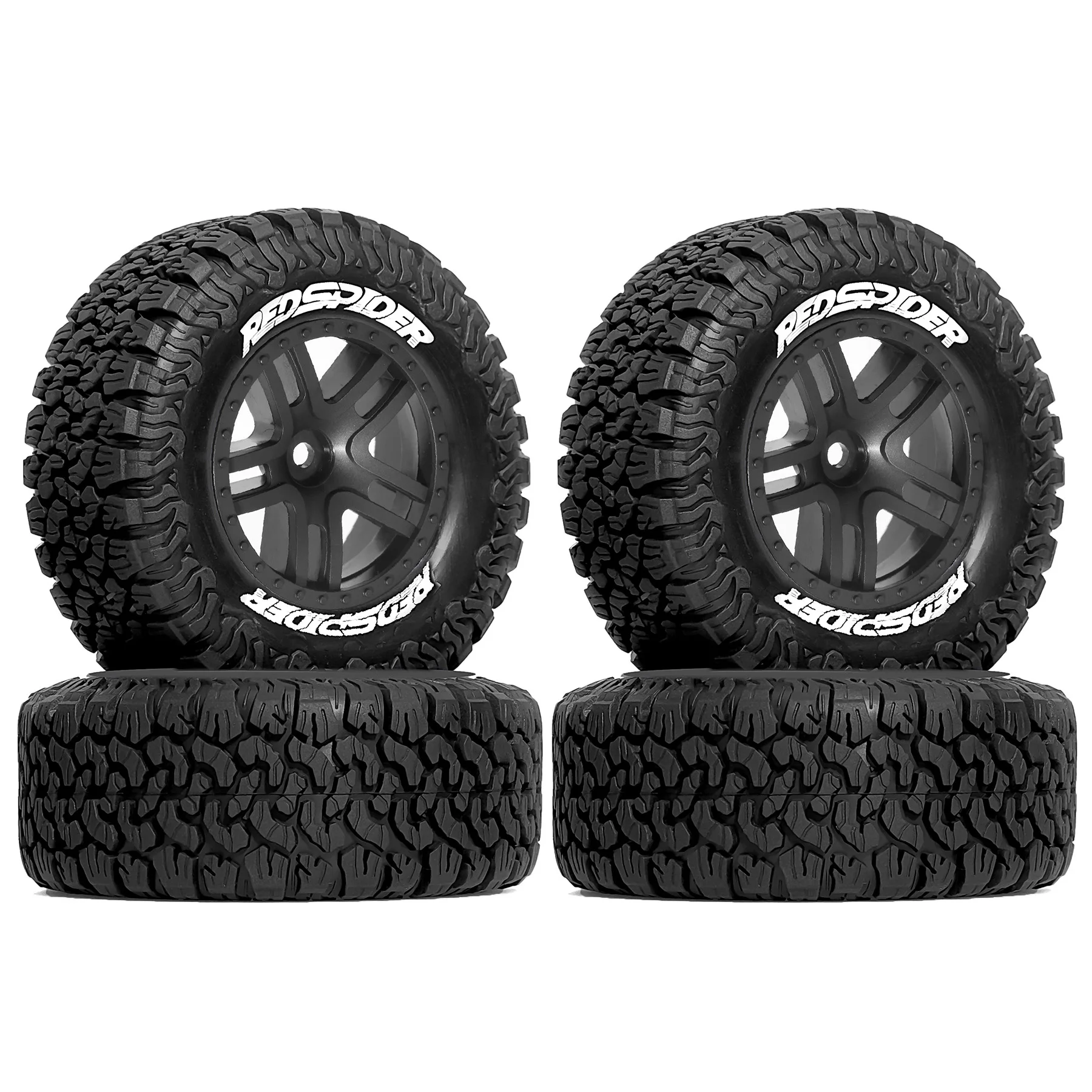 4PCS 1/10 RC Short Course Truck Wheels Tires 12mm Hex For Traxxas Slash 2WD 4WD Losi Tenacity Redcat Blackout SC Upgrade Parts