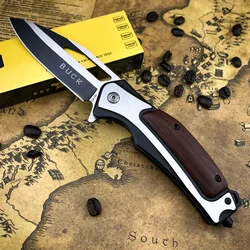 Outdoor BK DA130 Pocket Folding Knife EDC Camping Knife 5Cr13 Blade Wood Handle High Quality Survival Hiking Hunting Tool