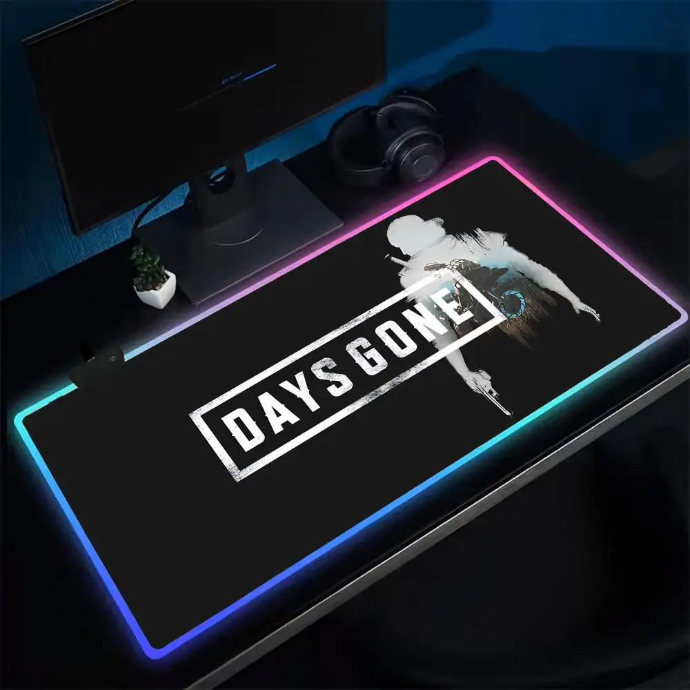 

Days Gone Mouse Pad Anime Gaming Mouse Pad LED Table Pads Backlit Rubber Desktop XXL RGB Desk Mats