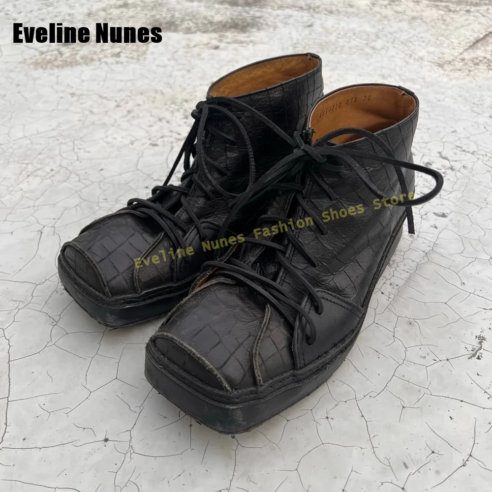 Black Croc-Effect Square Toe W - Women'S Shoes Crocs ulasan dan harga