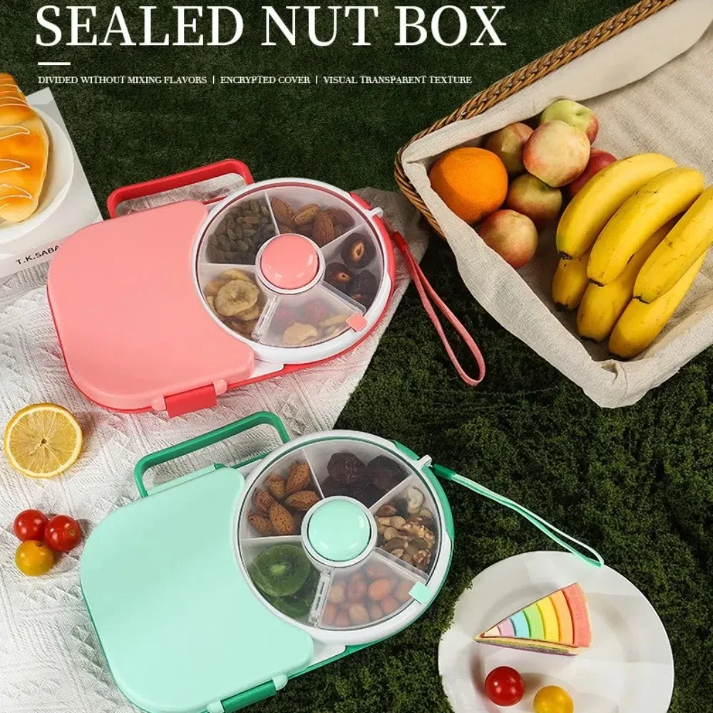 جديد مع 5 مقصورات صناديق الغداء الدوارة مقاومة للرطوبة والغبار حاوية الوجبات الخفيفة الدوارة ختم صندوق بينتو متعدد الوظائف