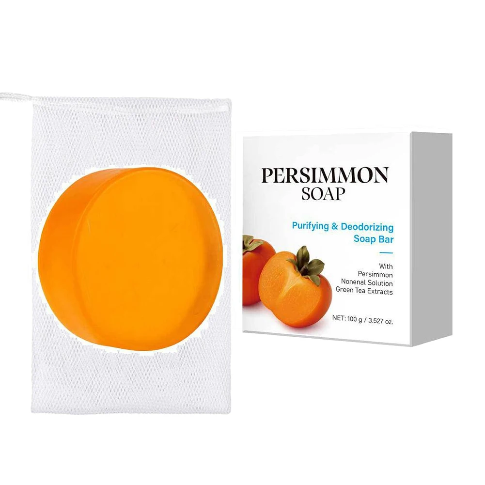 

Мыло из хурмы для пожилых людей, натуральный дезодорант, мыло-стик для тела и лица от запаха тела, мыло ручной работы из хурмы, 100 г