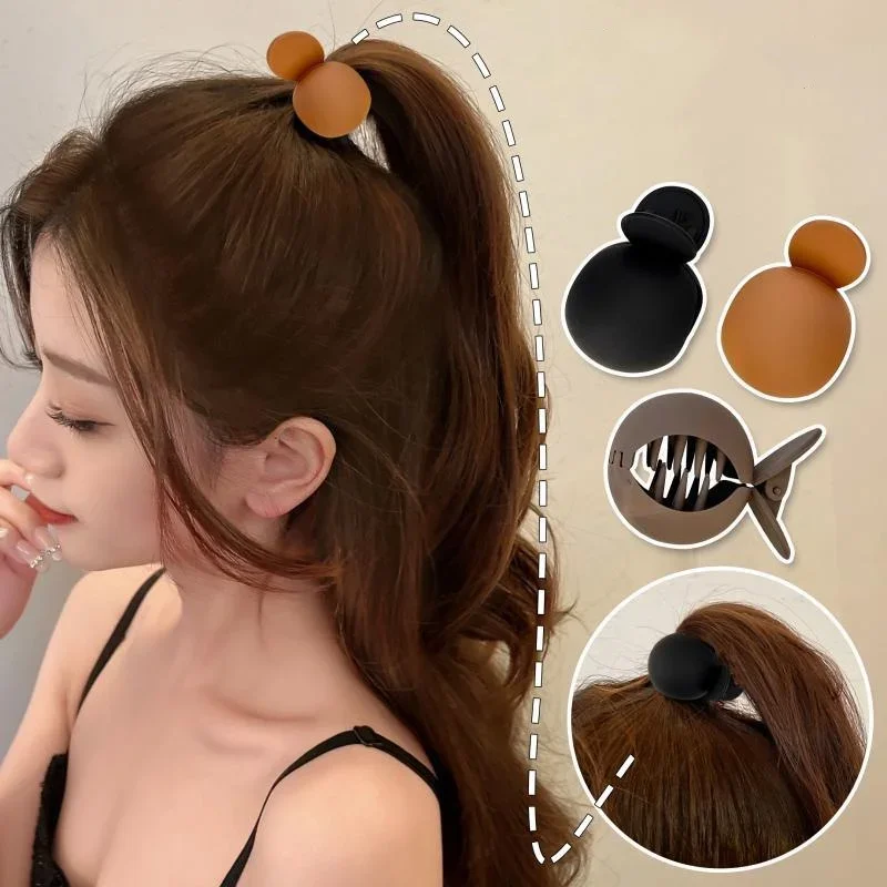 Korean Version of The High Ponytail Round Shape High Ponytail Claw Simple Fashion Vertical Clip Small Grab Hairpin for Women