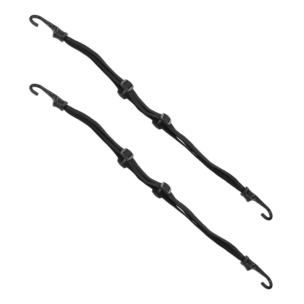 

2pcs Motorcycle Luggage Bandage Cord Elastic Rope Strap Retractable Bungee Secure Cargo Adjustable Flat Hooks Binding