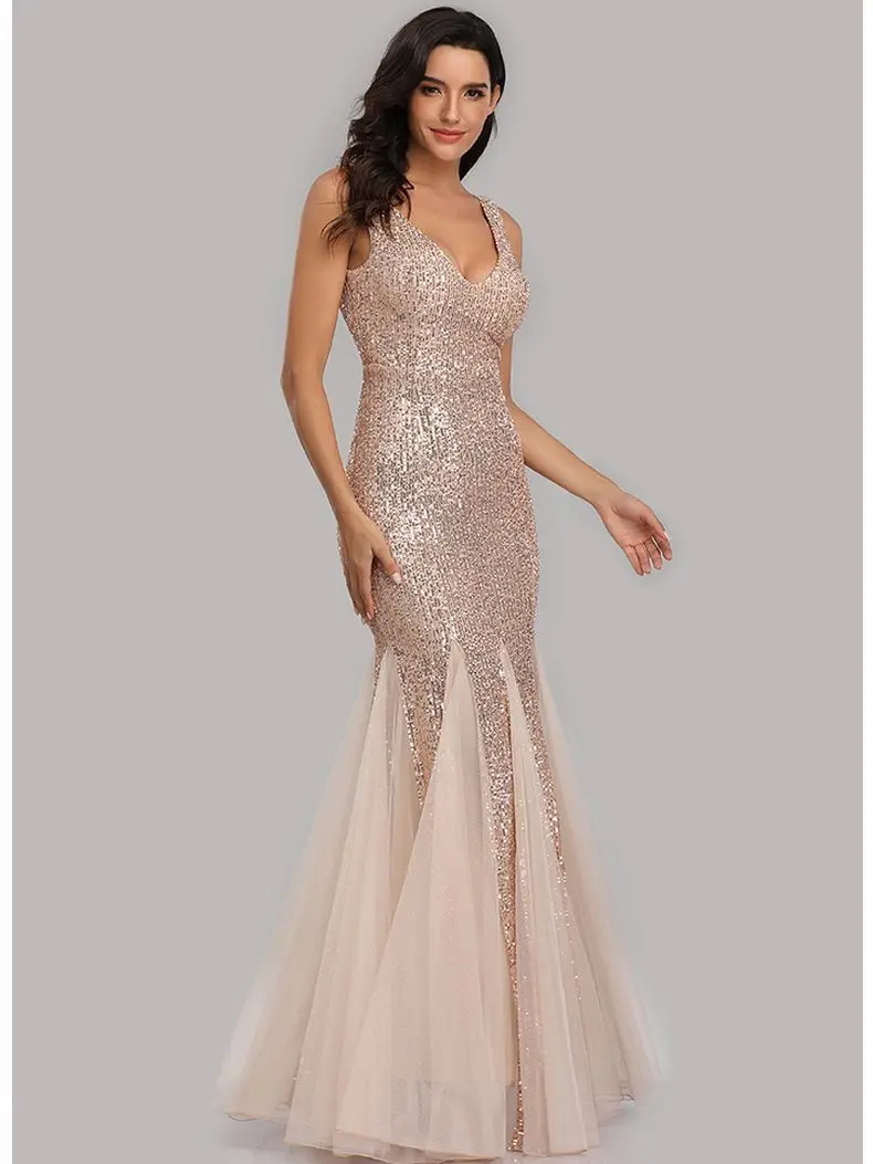 Zl57 nah östliche Pailletten Braut rotes Temperament sexy Fischschwanz schlankes Abendkleid