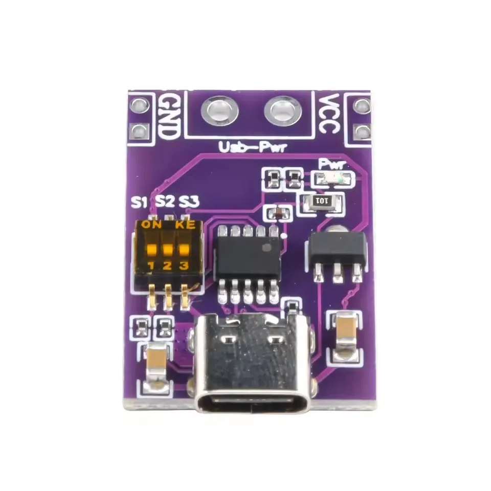 Fixed Output 5V/9V/12V/15V/20V Type-C USB PD/QC/AFC Fast Charge Decoy Trigger Module - for Solar Chargers & Phone Fast Charging