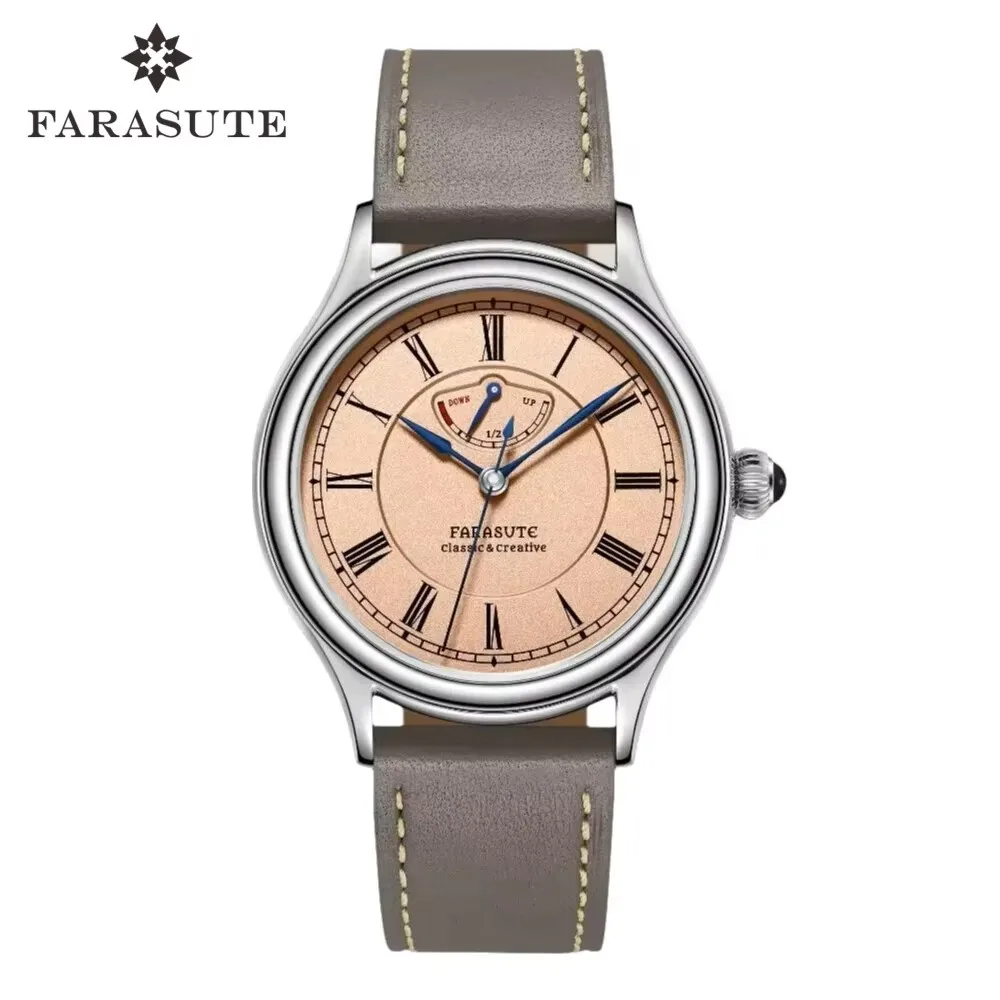 FARASUTE New Casual Manual Mechanical Watch For Men Small Second Hands Power Reserve Display 80 hours Sapphire Glass Wristwatch