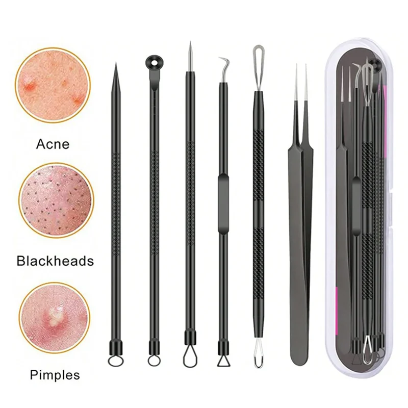 4/6PCS Gezicht Cleaning Kit Puistje Removal Tool Mee-eters Acne Remover Zwarte Stippen Remover Acne Tool Comedo Whitehead Popping Zit