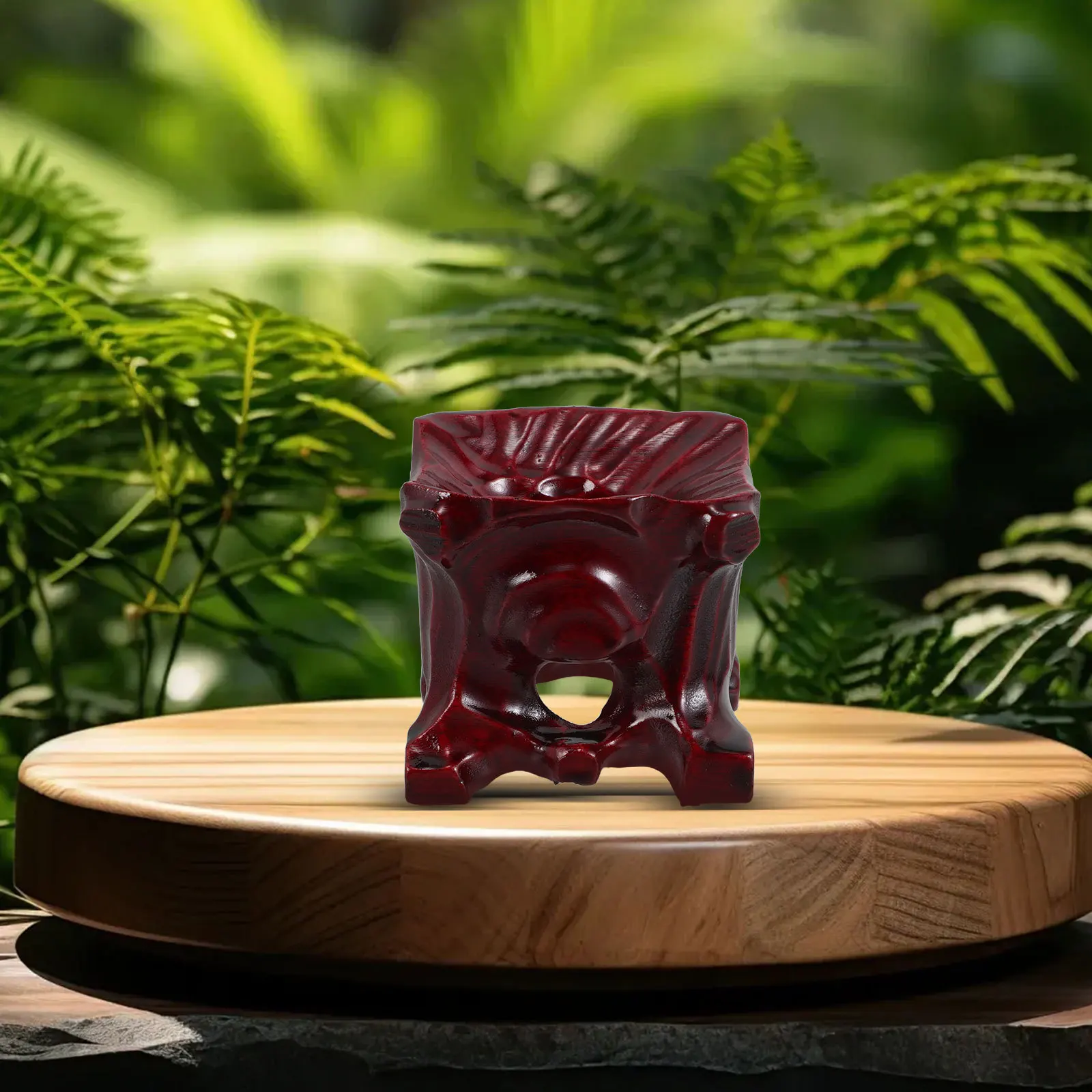 

Solid Wood Crystal Sphere Stand Secure Groove Display Holder For Crystal Balls Decorative Pedestal Base Home Office Study