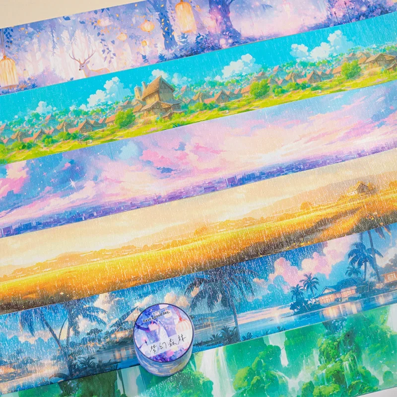 Mr. Paper, Travel with Beautiful Scenery Series PET Tape, Student Hand Account Wire-drawing Flash Material DIY Decorative Tape - Image 6