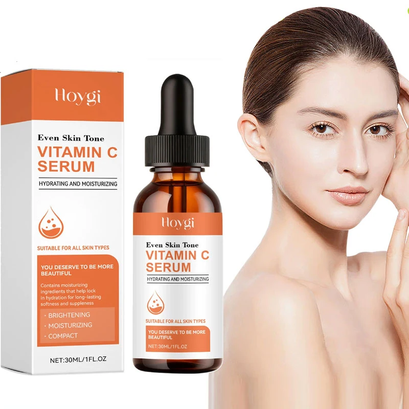Essência Facial de Vitamina C HOYGI para Reparação de Manchas Escuras, Uniformização do Tom da Pele, Hidratação e Nutrição para o Rosto, Cuidados com 