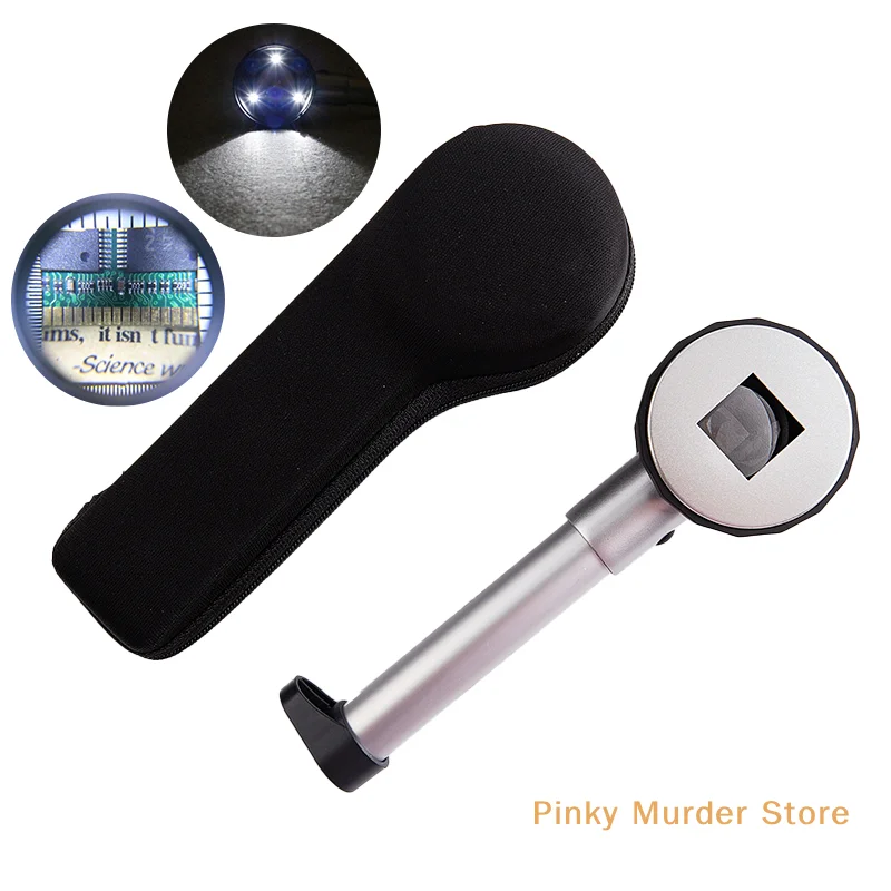 Magnifier 10x Dermatoscope Handle Smooth Clear Vision With Measure Scale 30x Type B Bigger Vision With Uv Light