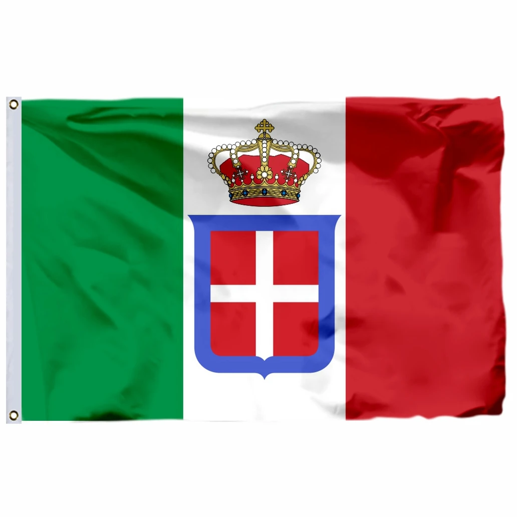 

Italy 1861 Crowned Flag 90X150CM 3X5FT 100D Polyester Double Stitched High Quality Free Shipping 40X60CM 2X3FT