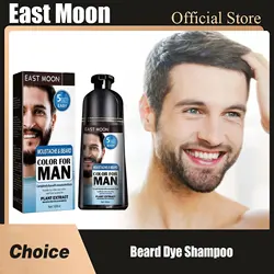 Shampoo de tintura de barba de longa duração corante preto fortalecedor nutritivo cobrindo cinza melhorando mais grosso masculino shampoo de tintura permanente