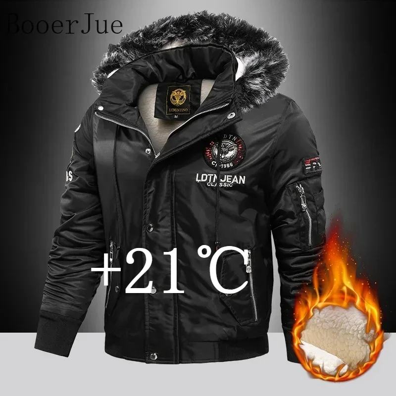 Outdoor Hiking Sports Running Thick Down Parka Coat Oversize Plus Velvet Thick Warm Winter Men's Padded Jacket Coat Cycling Men
