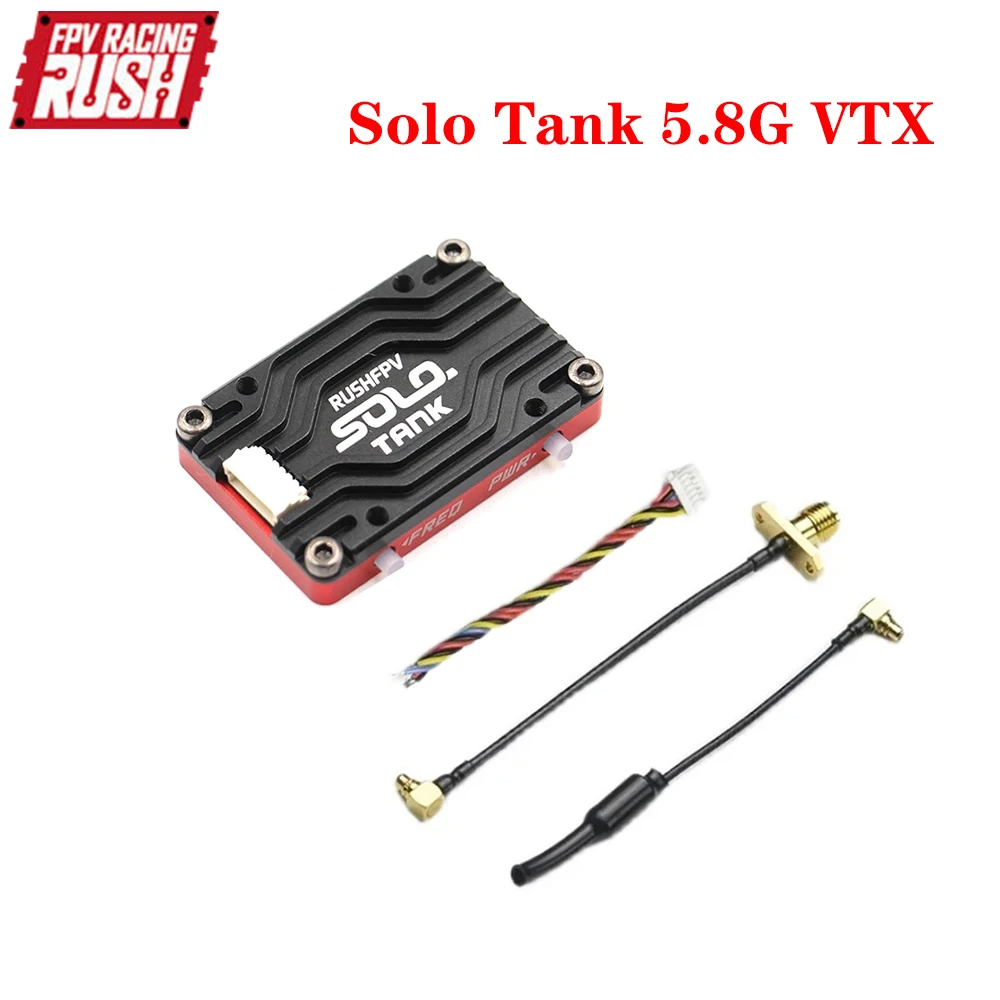 RUSHFPV RUSH TANK SOLO 5.8G VTX transmetteur vidéo coque CNC 48CH 1.6W Microphone intégré haute puissance pour Drone de course RC FPV