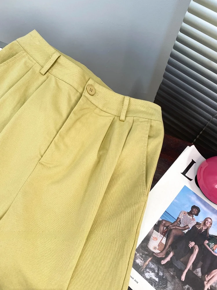 Retro Japanse Sle Werkkleding Wijde Pijpen Broek Dames Zomer Los Veelzijdig Hoge Taille Afslanken Kant Splitsen Recht Casual...