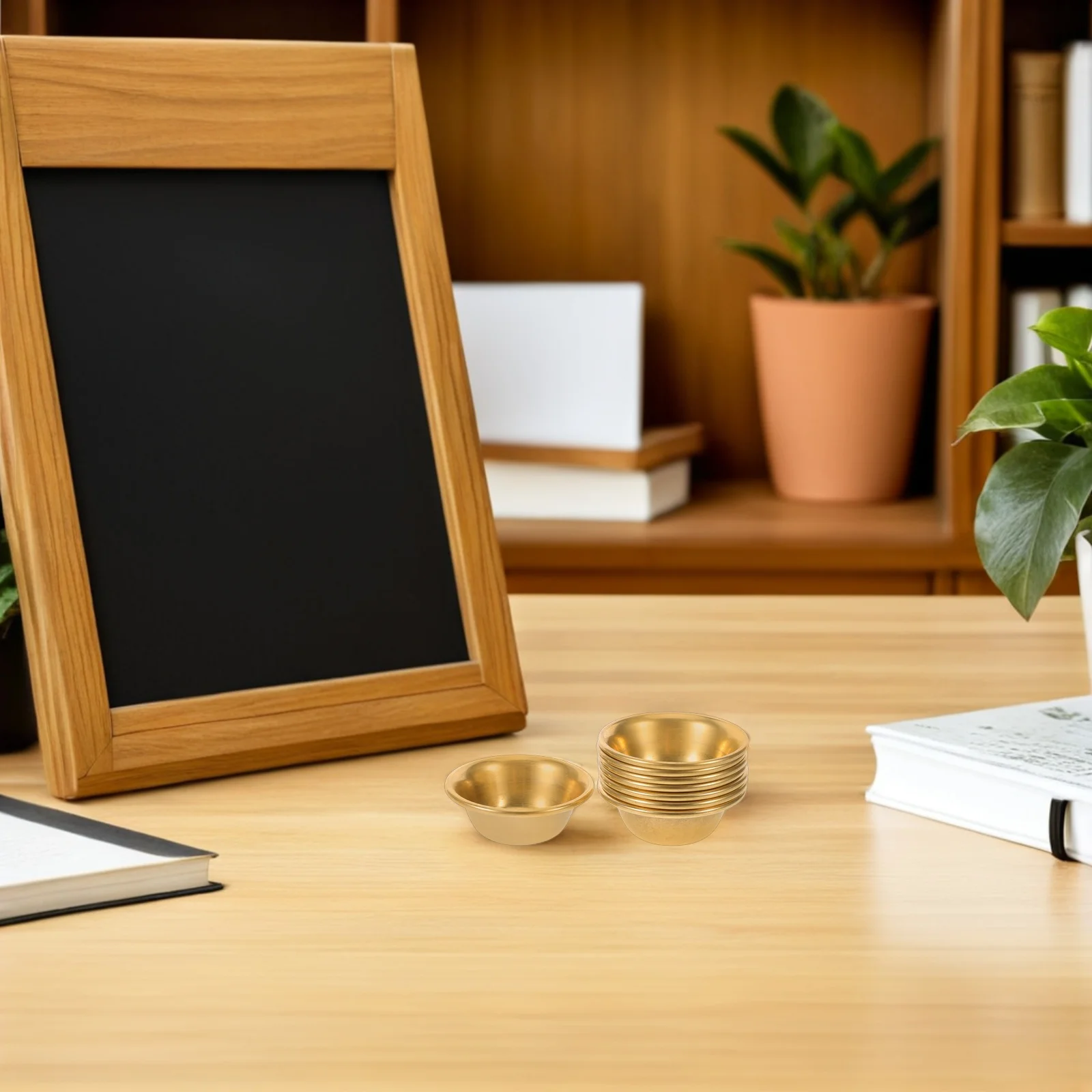 8 قطعة وعاء تقديم نحاسي صغير 2 بوصة وعاء مياه بوذي صغير من النحاس للطقوس المقدس معبد التأمل أكواب ديكور المنزل #2