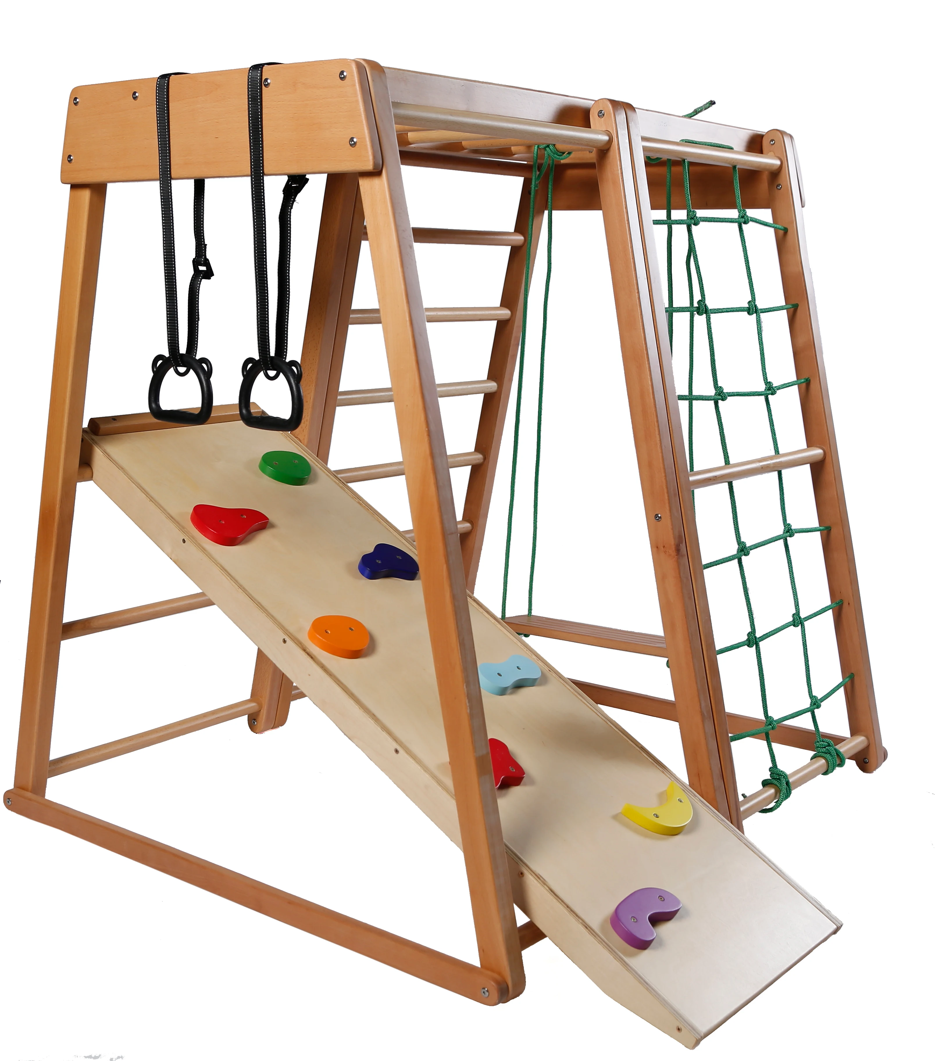 

Wood Climbing Frame Playground Indoor Children's Pickler GYM Swing Combination Sports Exercise Sets