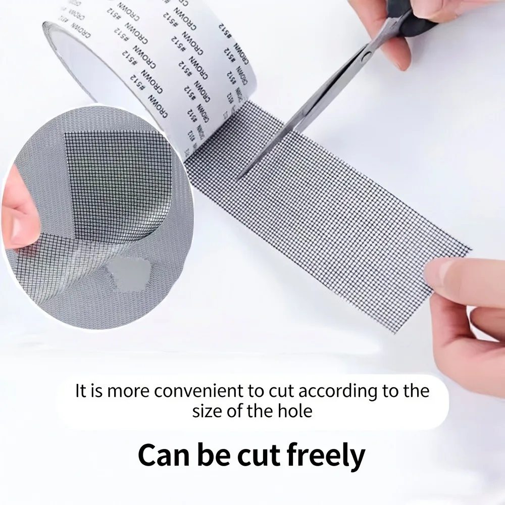 Window Screen Repair Tape Self-Adhesive Mesh Patch for Mosquito Net Waterproof UV-Resistant Door Window Screen Tear Fix