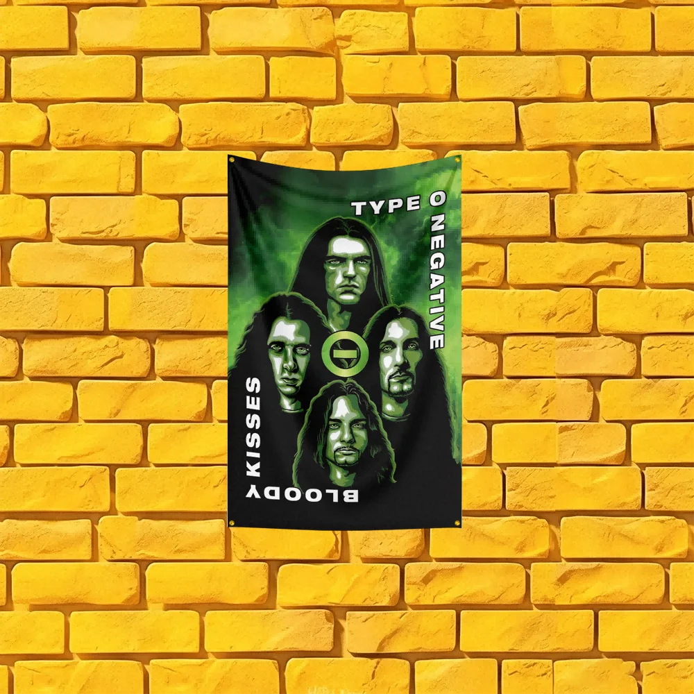 Type O Negative Style Rock Flag 3x5 FT 90x150cm Polyester Wall Hanging For Concert Decor Music Lover