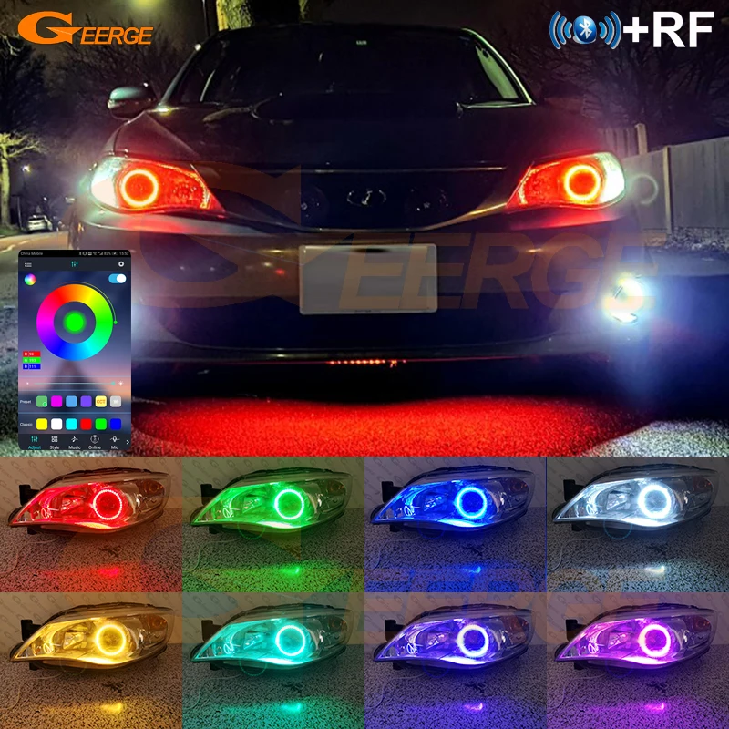 

For Subaru Impreza WRX STI 2003 - 2014 2015 2016 2017 Bluetooth App Ultra Bright Multi Color RGB Led Angel Eyes Kit Halo Rings