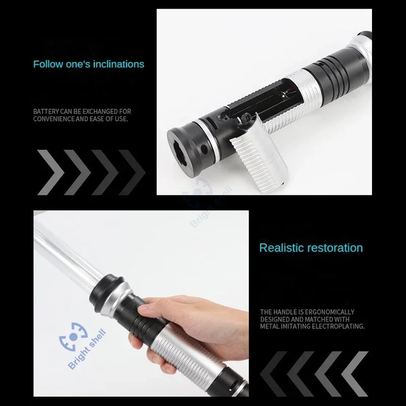 Lightsaber mainan pedang Laser 80cm RGB, pedang cahaya 7 warna berubah anak teleskopik Force FX FOC Blaster mainan pedang Jedi hadiah anak laki-laki