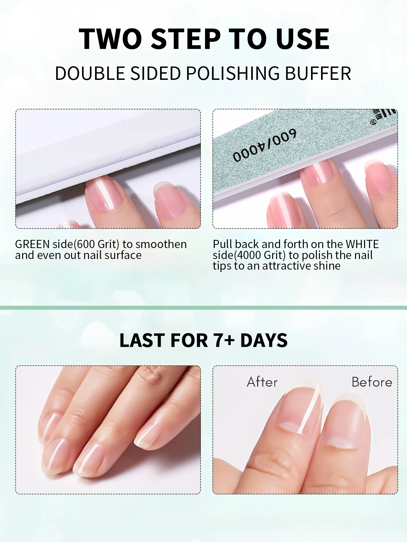 RS 1/5/10 قطعة مبرد أظافر الملفات قطاع 600/4000 حصى الرملي تلميع طحن مانيكير تألق الإسفنج التلميع القضبان مسمار أدوات الرسم