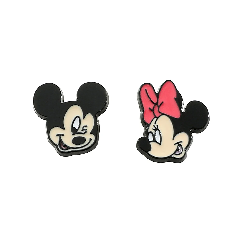 Disney Cartoon Mickey Minnie Mouse kolczyki asymetryczne kolczyki do uszu Mickey dla dziewczynek śliczne prezenty