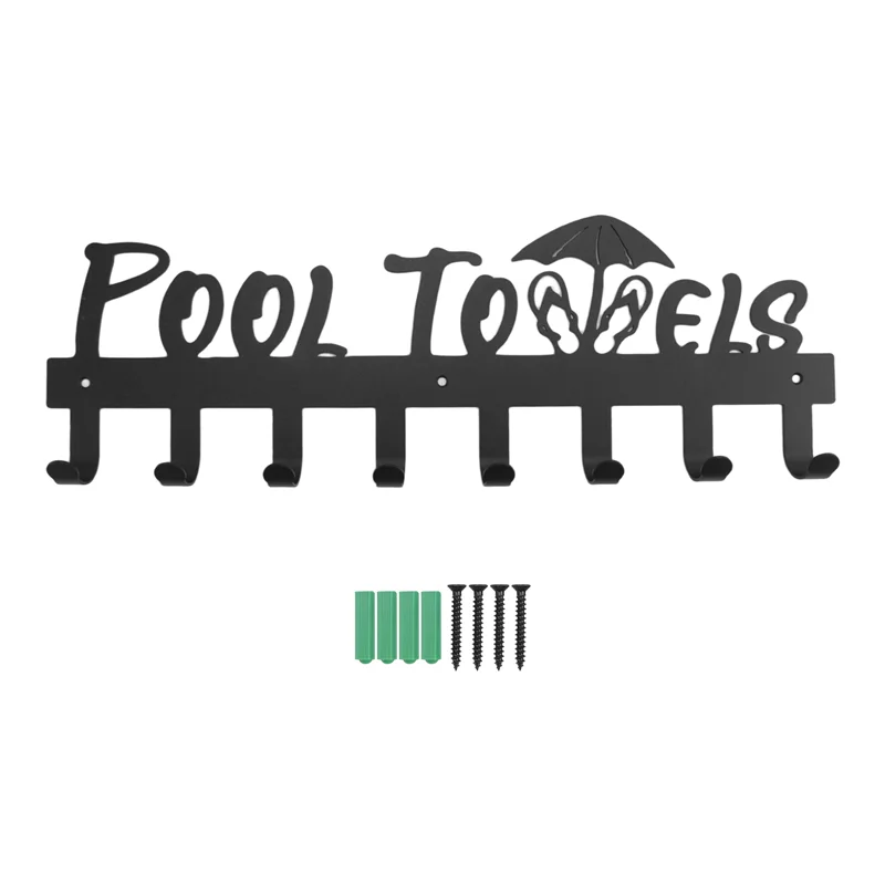 

Идеальная современная вешалка для полотенец с 8 крючками, настенный держатель для полотенец для использования на улице или в ванной, вешалка для халатов.