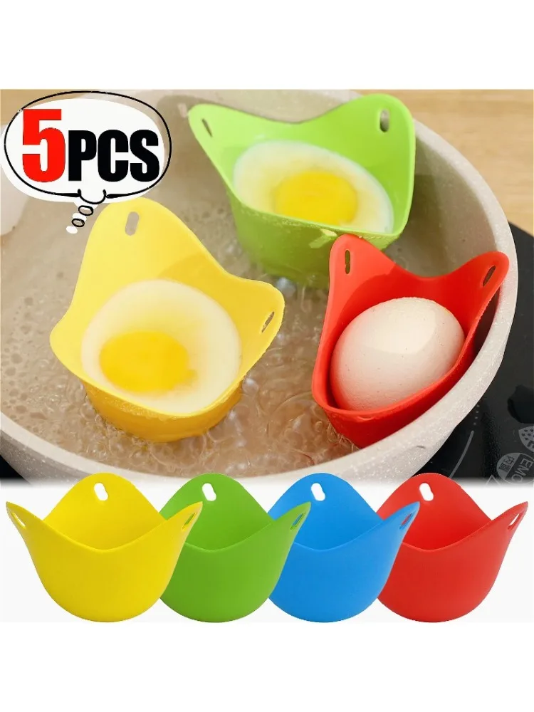 Poacher à œufs en Silicone, 5/1 pièces, chaudière à œufs avec trou, friteuse à Air pour micro-ondes, plateau de moule pour œufs, Gadgets de cuisine à domicile