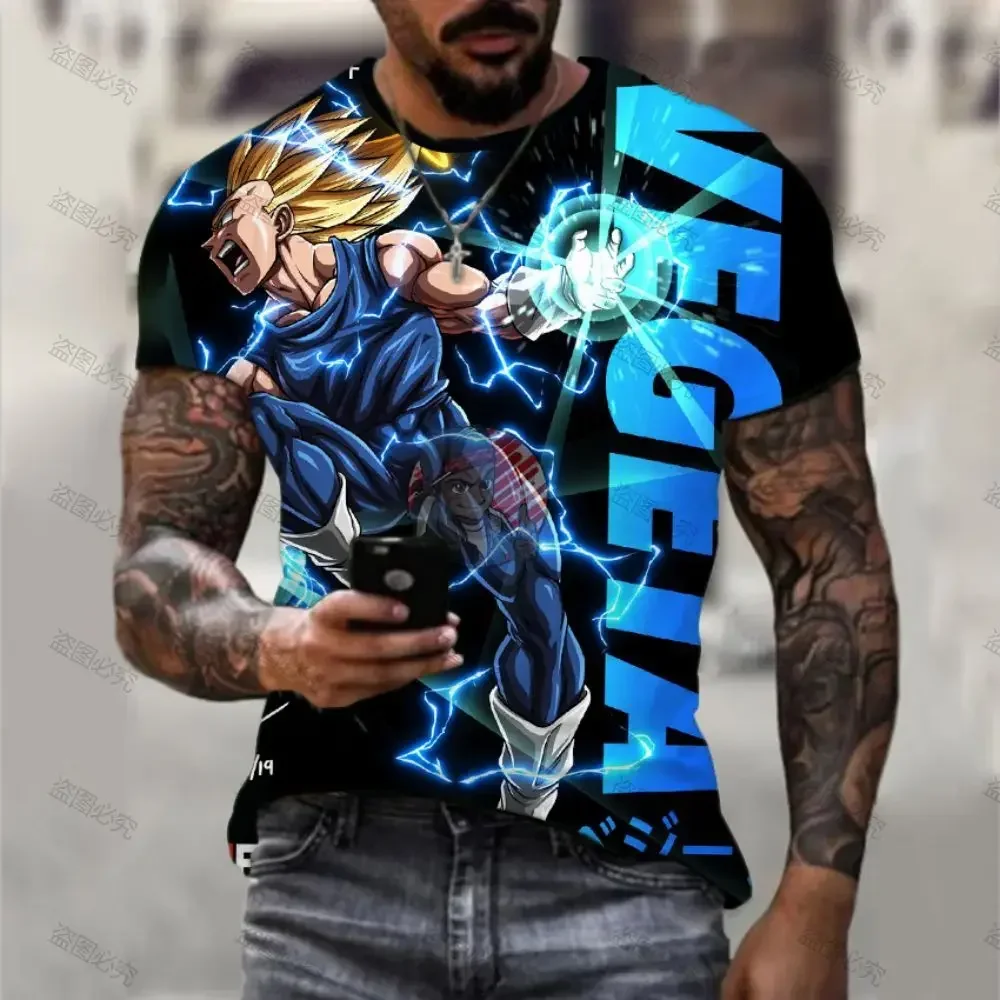 

Printed T-shirt Anime Dragon Ball Z Goku New Men Hip Hop Essentials High Quality Men's 110-6XL T-shirts Short Sleeve Y2k Fashion