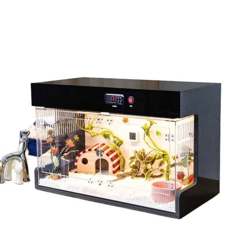 

Anti-escape constant temperature terrarium with floor heating,ideal for pet snakes reptiles,acrylic intelligent tank breeding