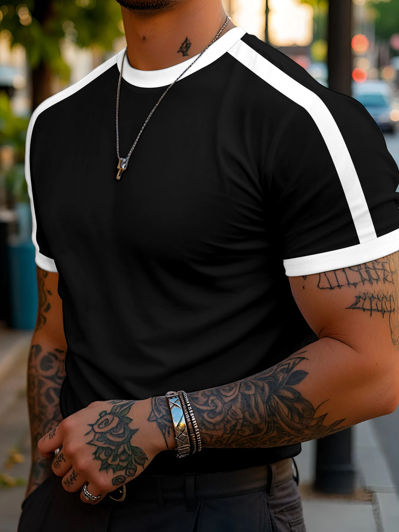 Men's Fashion Short Sleeve T-Shirt 2026 Versatile Stylish Top New Men's Wear Upper Apparel