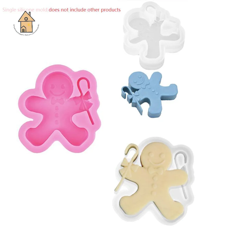 Christmas Cartoon Silicone Mold Gingerbread Man Chocolate Biscuit Mold