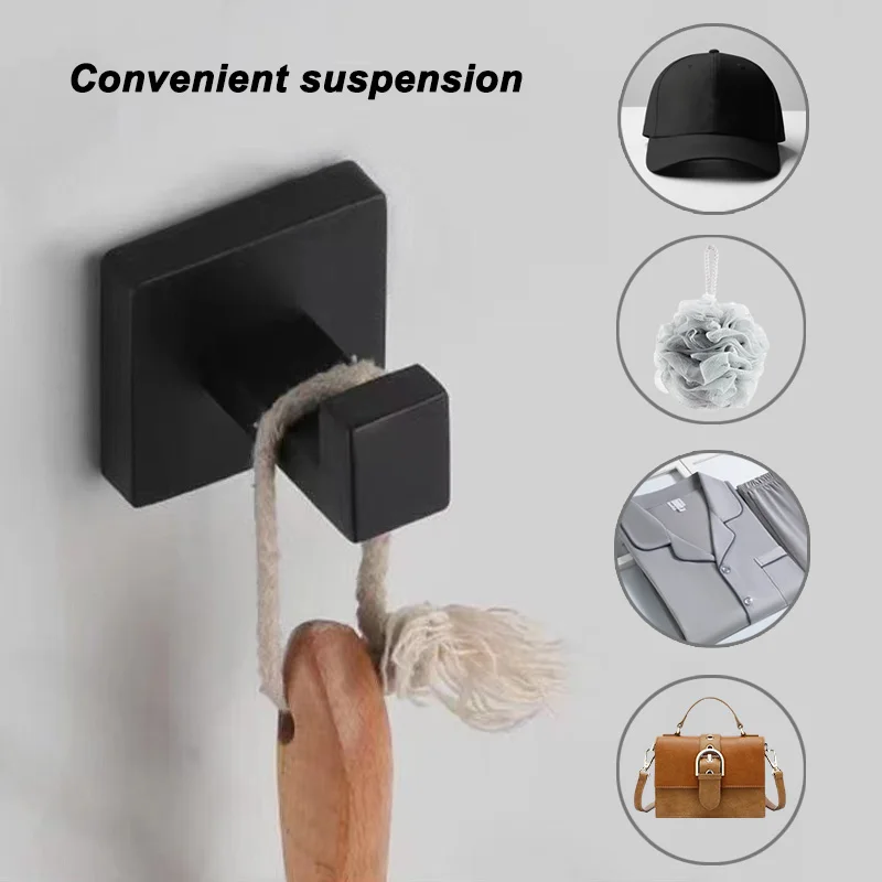 مجموعة رفوف المناشف المصنوعة من الفولاذ المقاوم للصدأ، شريط المناشف المربع، رف ورق الحمام، قلادة الحمام