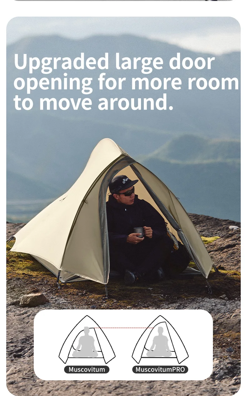Naturehike Cloud Up Campingzelt Pro Wanderzelt Bergsteigerzelt Reisezelt Outdoor Übernachtungszelt Wasserdicht Winddicht Ultraleicht Tragbarer Sonnenschutz – Detail 5