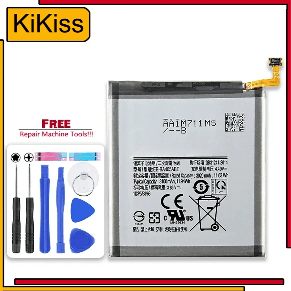 

Аккумулятор Kikiss EB-BA405ABU/EB-BA405ABE 3100 мАч для SAMSUNG Galaxy A40 2019 SM-A405FM/DS A405FN/DS GH82-19582A Bateria