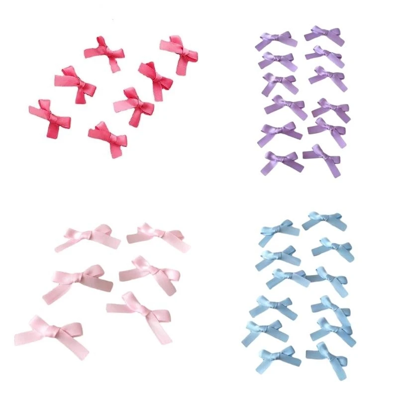 

10PCS Ribbon Bowknot Hair Clip Elegant Mini Side Clip Hair Styling Accessories 15UB