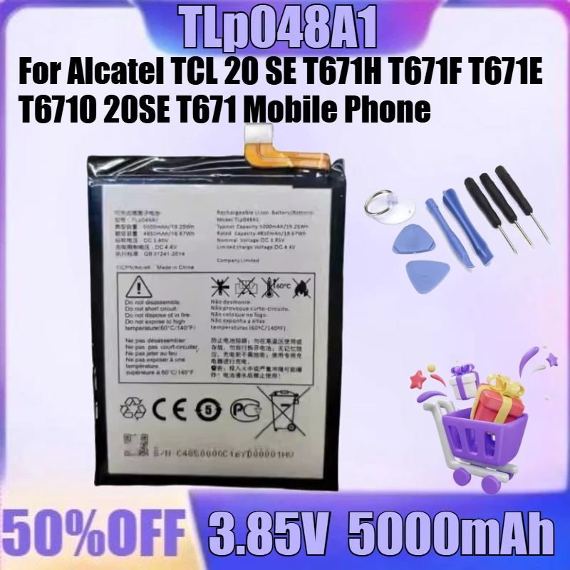 

NEW 5000mAh TLp048A1 TLp048A7 Battery for Alcatel TCL 20 SE T671H T671F T671E T671O 20SE T671 Mobile Phone