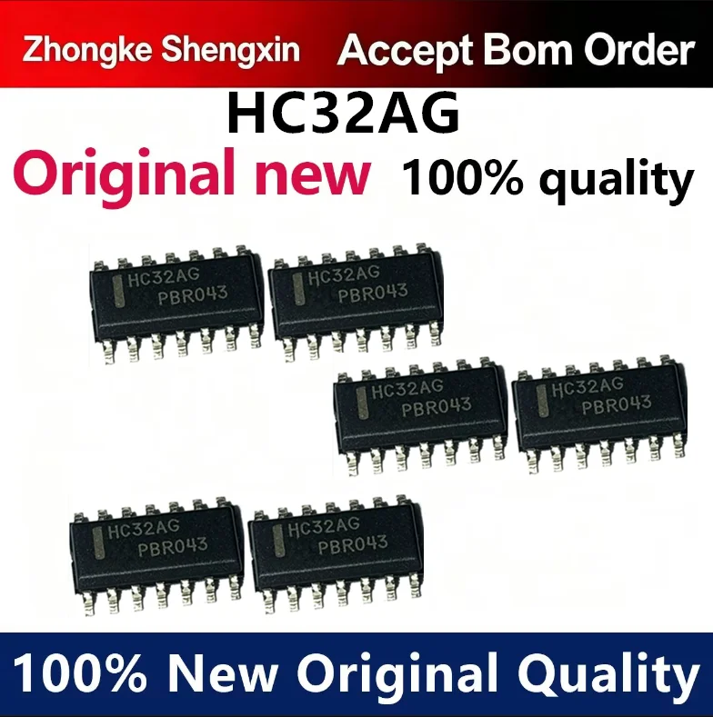 （5pcs-100pcs）New original MC74HC32ADR2G silk screen HC32AG SOP-14 four-way 2-input OR logic chip