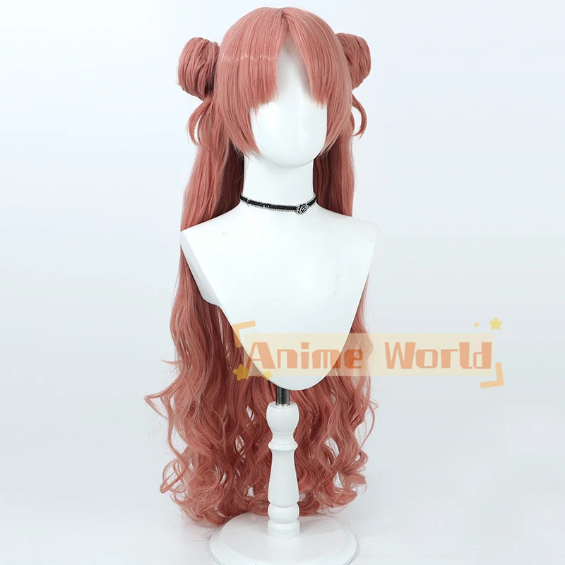 Anime Blue Archive Yosakura Kirara Cosplay Headgead for Women Heat Resisting Girl Wave Curly 90Cm Length Pink Hair Hairpieces