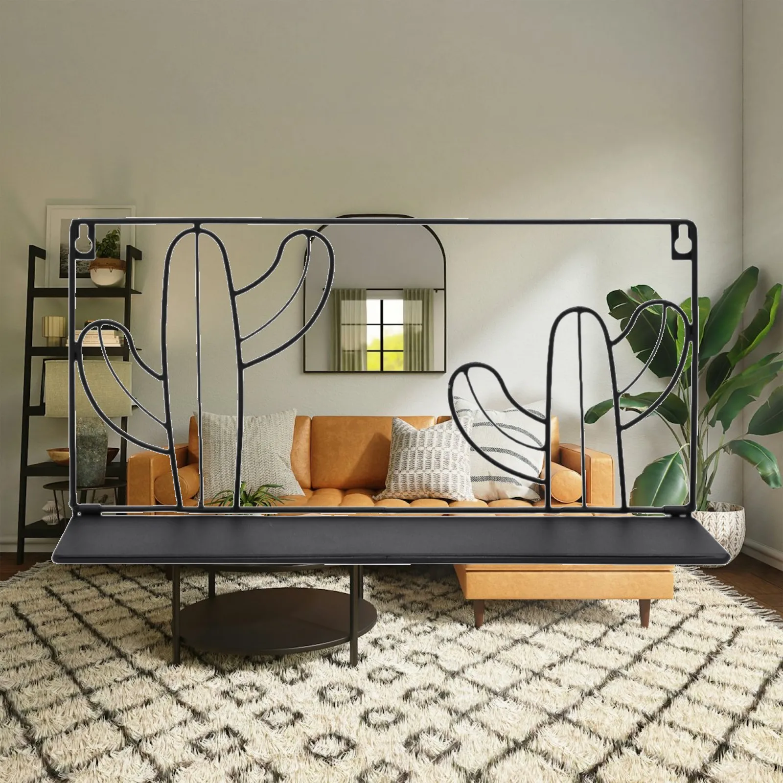 Iron Art Wall Mounted Display Shelf Foldable Heavy Duty Wire Rack for Bedroom Bathroom Kitchen Living Room Books Plants Key