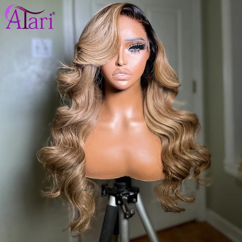 

Highlights Ash Blonde Body Wave Human Hair Wigs Transparent 13x4 13x6 Lace Frontal Remy Hair Wig Ombre 5x5 Closure Wig Pre Pluck